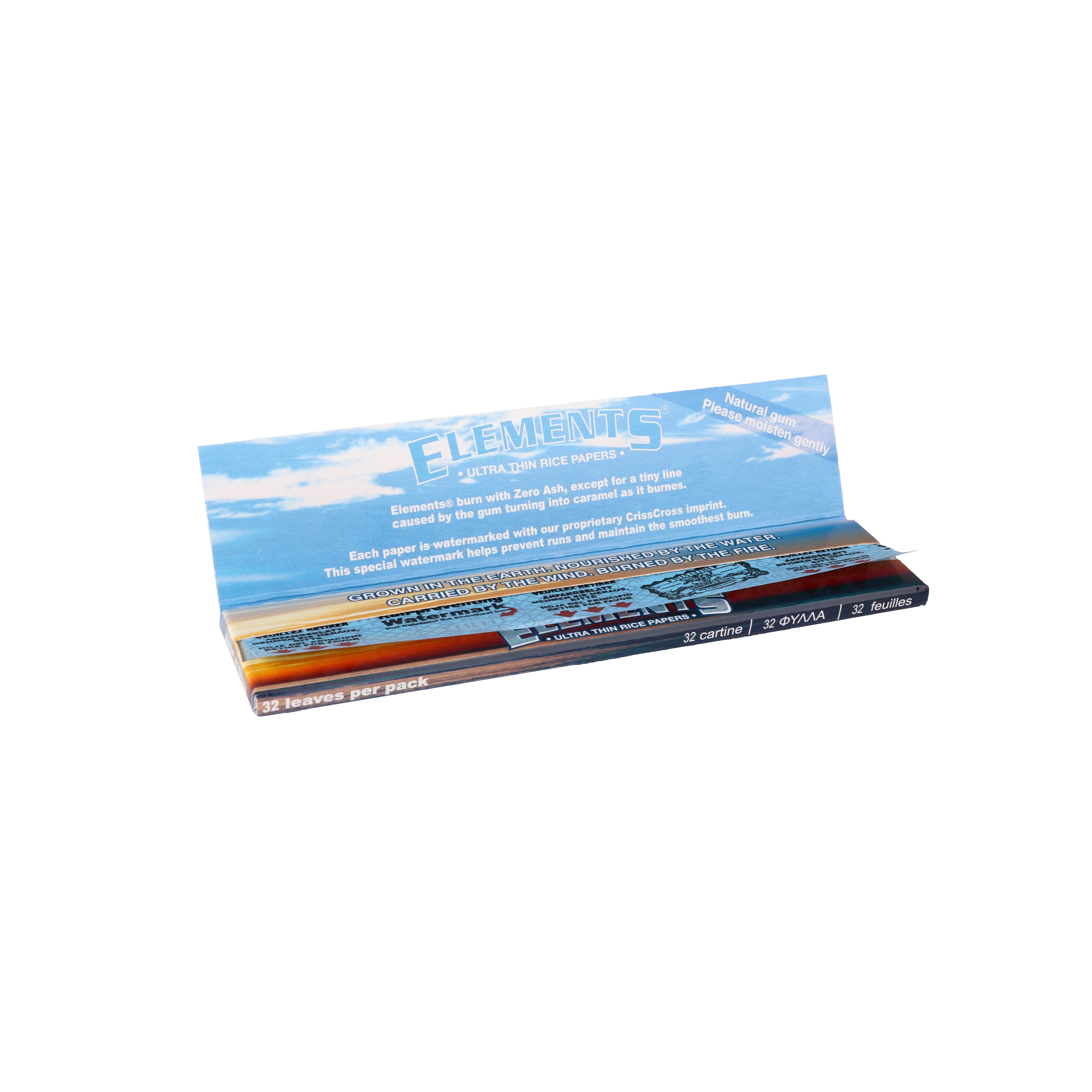 Elements rolling paper, 1 pack, open view