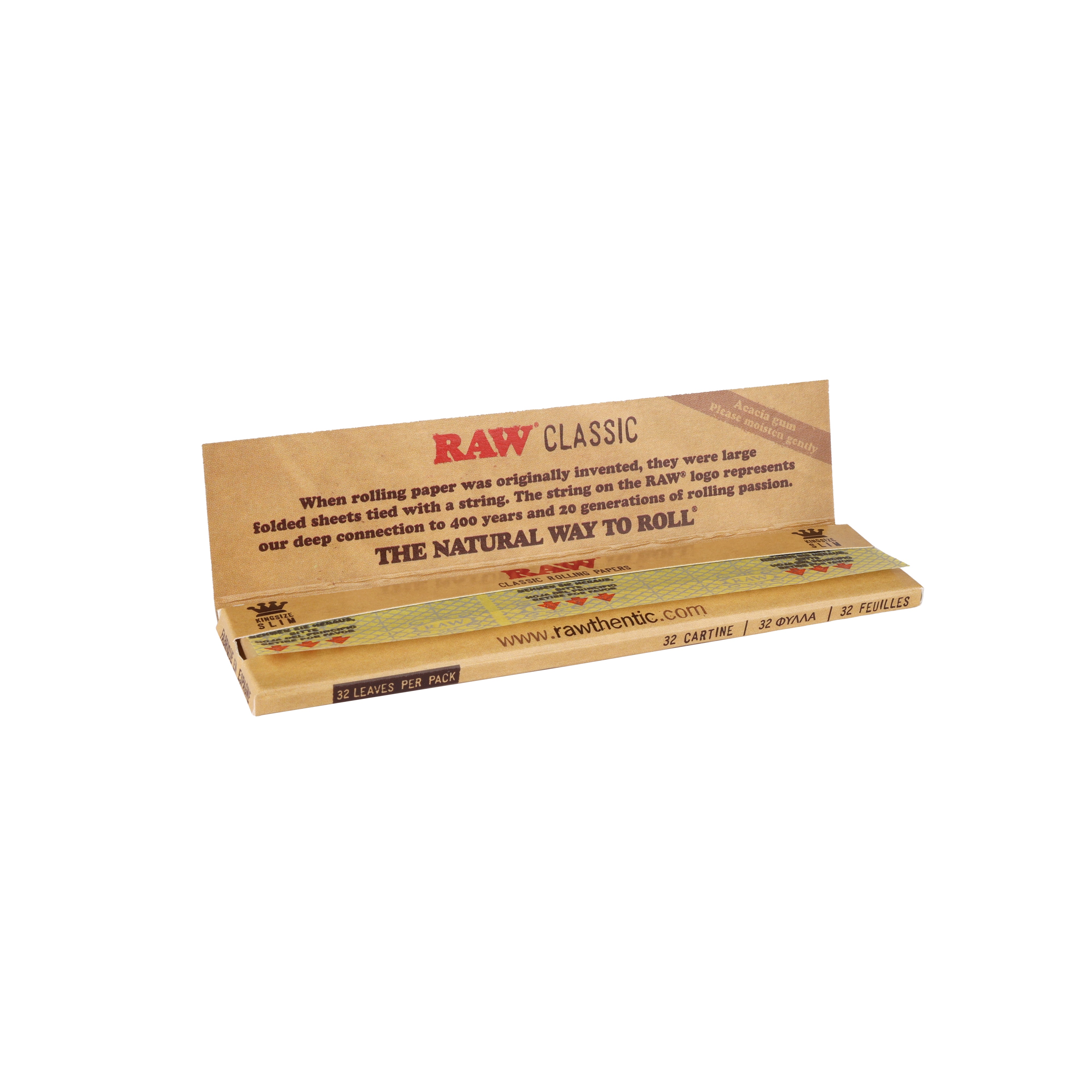 RAW Brown Classic Rolling Paper, 1 pack, Open view